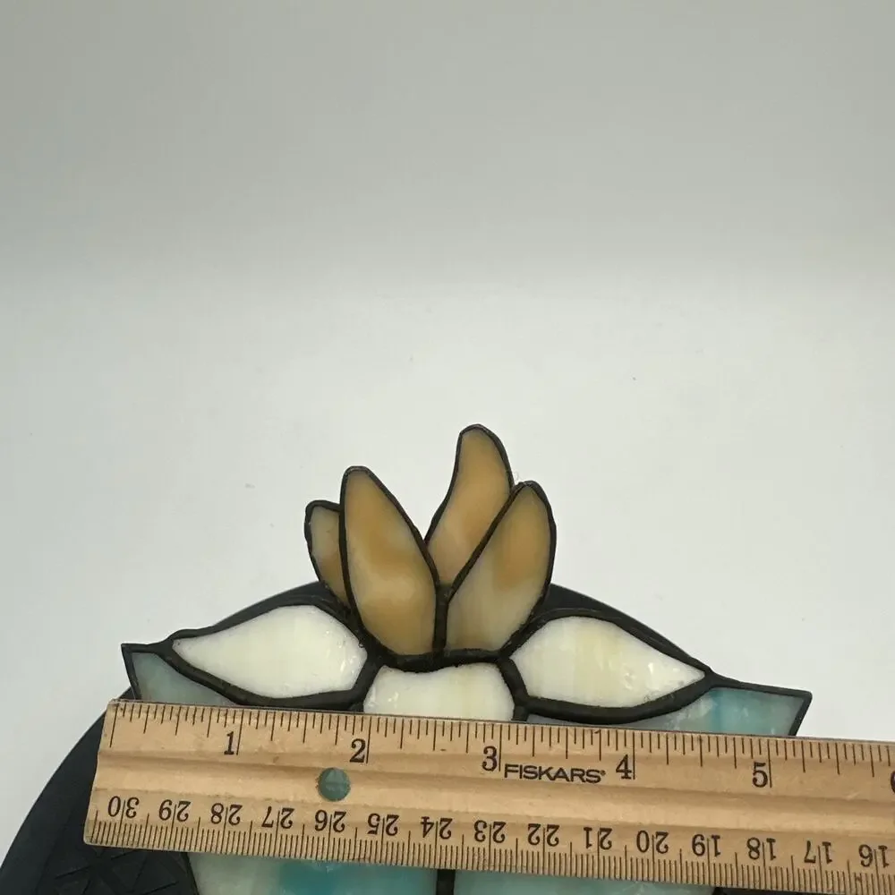 Vintage Night Light Handmade Stained Glass Flower Wall Plug In Extra Large